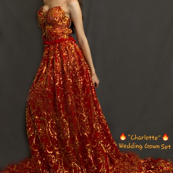 CHARLOTTE Lehenga Saree Inspired Wedding Gown Set - Picture 6 of 11